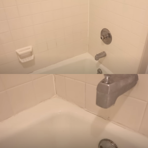 Shower/tub before and after